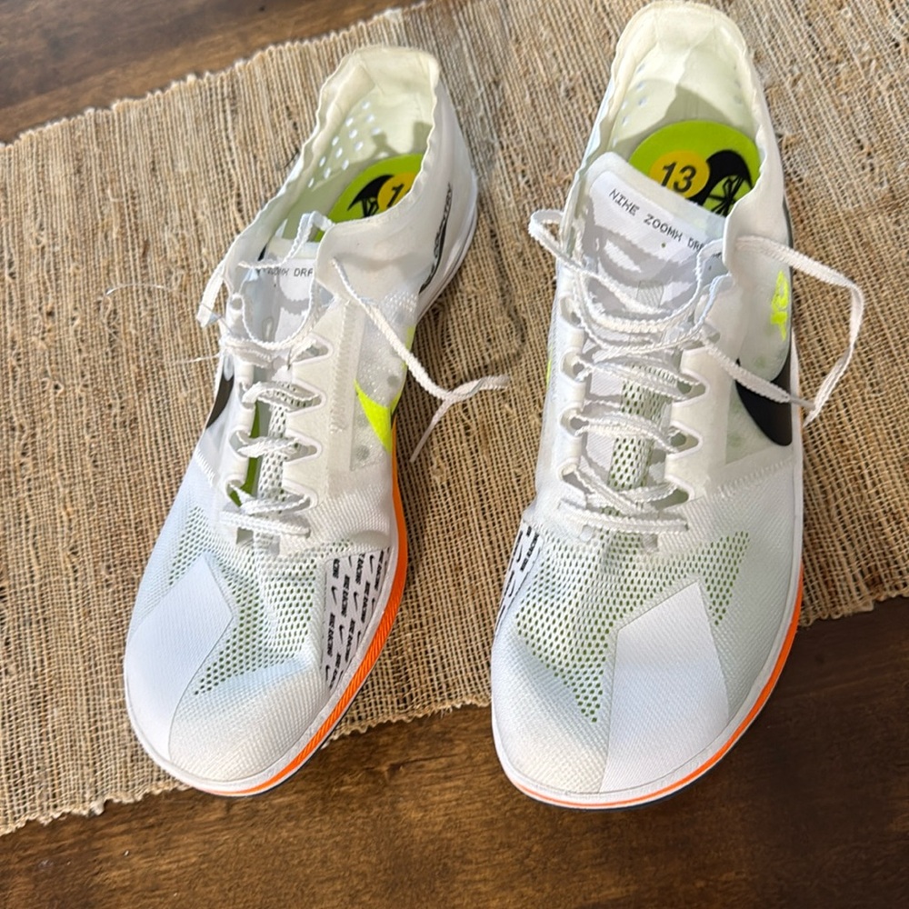 Nike White and Orange Athletic Sneakers